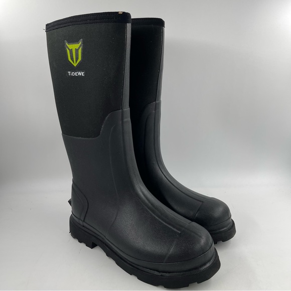 NIB! TideWe Men’s Tall Black Neoprene Rubber Waterproof Work Boots - Size 7 - Picture 11 of 11